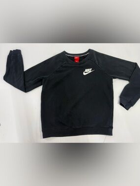 Nike Black Crewneck Sweatshirt XS Swoosh Logo Athleisure Pullover